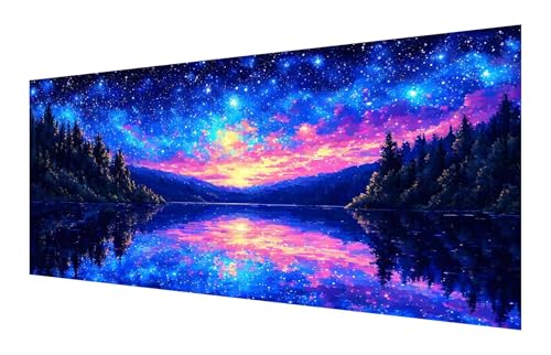 Diamond Painting Erwachsene, 5D Sternenhimmel Diamond Painting Groß XXL 35x70cm, DIY Vollbohrer Diamant Painting Bilder See Malen nach Zahlen,, Wohnzimmer Schlafzimmer Wanddeko, Geschenk Mädchen P-447 von Saweefog