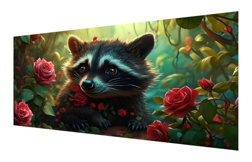 Diamond Painting Erwachsene, 5D Tier Diamond Painting Groß XXL 110x55cm, DIY Vollbohrer Diamant Painting Bilder Rose Malen nach Zahlen, für Wohnzimmer Schlafzimmer Wanddeko, Geschenk Mädchen P-585 von Saweefog