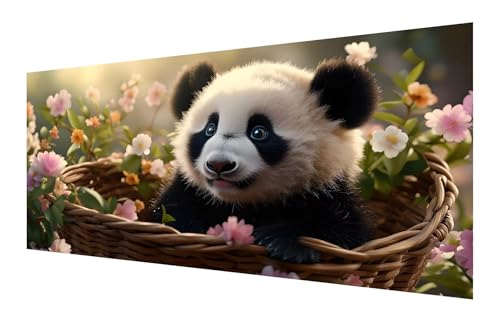 Diamond Painting Erwachsene, 5D Tier Diamond Painting Groß XXL 35x70cm, DIY Vollbohrer Diamant Painting Bilder Panda Malen nach Zahlen, für Wohnzimmer Schlafzimmer Wanddeko, Geschenk Mädchen P-103 von Saweefog