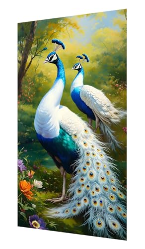 Diamond Painting Erwachsene, 5D Tier Diamond Painting Groß XXL 55x110cm, DIY Vollbohrer Diamant Painting Bilder Pfau Malen nach Zahlen, für Wohnzimmer Schlafzimmer Wanddeko, Geschenk Mädchen P-68 von Saweefog