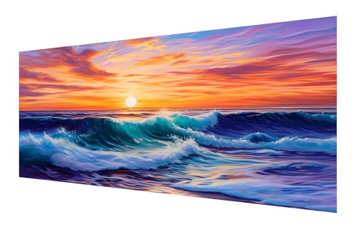 Diamond Painting Erwachsene, 5D Wellen Diamond Painting Groß XXL 70x35cm, DIY Vollbohrer Diamant Painting Bilder Landschaft Malen nach Zahlen,, Wohnzimmer Schlafzimmer Wanddeko, Geschenk Mädchen P-639 von Saweefog