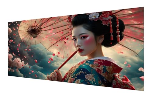 Diamond Painting Japan, 5D Frau Diamant Painting Bilder Erwachsene, DIY Vollbohrer Cross Stickerei Diamant Kunst Malerei, Diamond Painting Groß XXL für Zimmer Wanddeko Bastel Geschenk 30x60cm P-393 von Saweefog