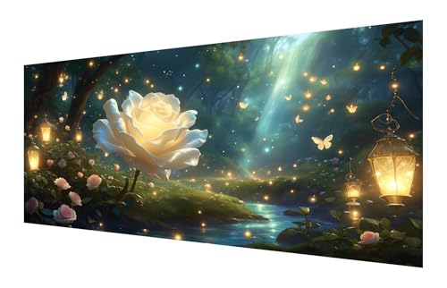 Diamond Painting Traum, 5D Rose Diamant Painting Bilder Erwachsene, DIY Vollbohrer Cross Stickerei Diamant Kunst Malerei, Diamond Painting Groß XXL für Zimmer Wanddeko Bastel Geschenk 70x140cm P-339 von Saweefog