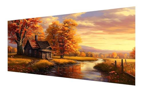 Diamond Painting Wald, 5D Kabine Diamant Painting Bilder Erwachsene, DIY Vollbohrer Cross Stickerei Diamant Kunst Malerei, Diamond Painting Groß XXL für Zimmer Wanddeko Bastel Geschenk 70x140cm P-403 von Saweefog