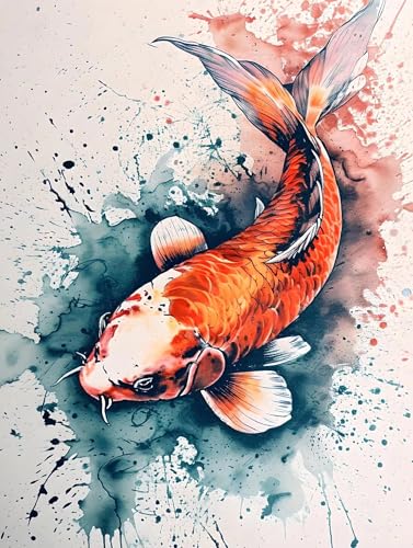 Malen Nach Zahlen Erwachsene, Paint by Numbers Tier Fisch Malen Nach Zahlen Kinder, DIY mit Pinseln und Acrylfarben Handgemalt Ölgemälde Leinwand für Home Decor, Geschenk für Mädchen, 40x50cm M-616 von Saweefog