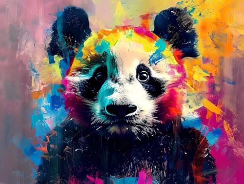 Malen Nach Zahlen Erwachsene, Paint by Numbers Tier Panda Malen Nach Zahlen Kinder, DIY mit Pinseln und Acrylfarben Handgemalt Ölgemälde Leinwand für Home Decor, Geschenk für Mädchen, 40x50cm M-120 von Saweefog