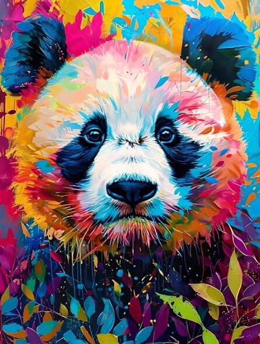 Malen Nach Zahlen Erwachsene, Paint by Numbers Tier Panda Malen Nach Zahlen Kinder, DIY mit Pinseln und Acrylfarben Handgemalt Ölgemälde Leinwand für Home Decor, Geschenk für Mädchen, 70x95cm M-611 von Saweefog