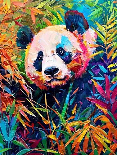 Malen Nach Zahlen Erwachsene, Paint by Numbers Tier Panda Malen Nach Zahlen Kinder, DIY mit Pinseln und Acrylfarben Handgemalt Ölgemälde Leinwand für Home Decor, Geschenk für Mädchen, 70x95cm M-610 von Saweefog