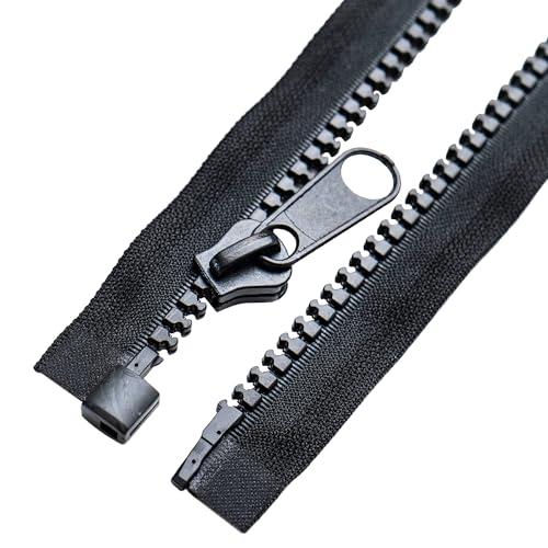 Sawoake#10 2 Stück 61cm Schwarz Nickel Trennende Jacke Reißverschluss Schwarz geformte Kunststoff Reißverschlüsse Heavy Duty Metall für das Nähen von Mänteln Bulk Tailor DIY/Taschen/Heimtextilien von Sawoake