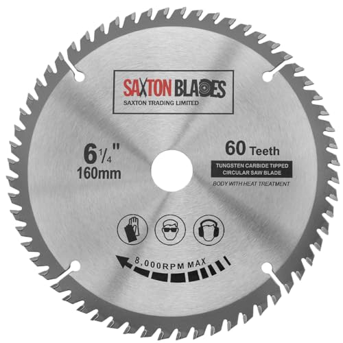 Saxton TCT Kreissägeblatt, 160 x 20 mm, 60 Zähne, für Festool TS55, Bosch, Makita usw von Saxton Blades