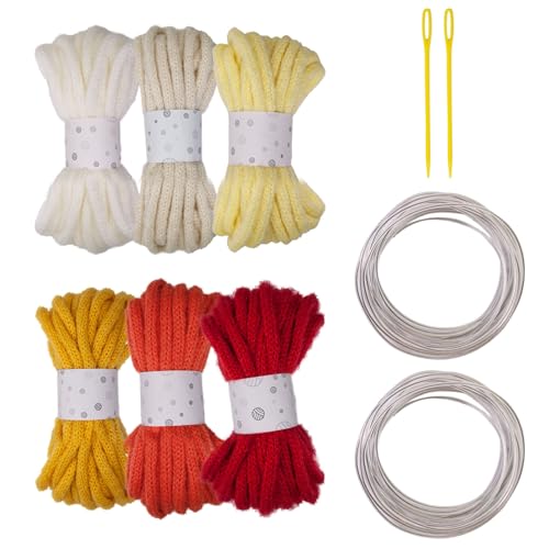 6pieces Hollow Geflochtenes Seil 7mmx5meter Polyester Kabel Für Kunsthandwerk Umfasst Große Augennadel Und Skulptionsdrahtdraht Für Traumfänger Und Perlen 6pieces Hollow Geflochtenes Seil 7mmx5meter Polyester Kabel Für Kunsthandwerk Umfasst Große Augennadel Und Skulptionsdrahtdraht Für Traumfänger Und Perlen von Sbshiouu