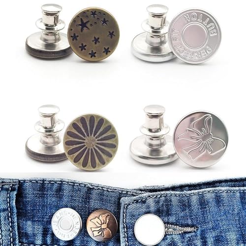 Abnehmbare Jeans Schraube Knopf Snap Fastener Hosen Pins Jeans Legierung Nähen Freie Taille Zubehör Nagel A4K1 Schnallen Einstellbar von Sbyzm