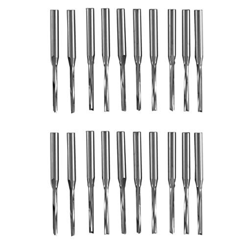 Scalewbin 20 Stücke FlöTen Gerade Schaft FräSer Gerade Slot Bit Doppel FlöTe Bits 3,175X 2X 17mm von Scalewbin