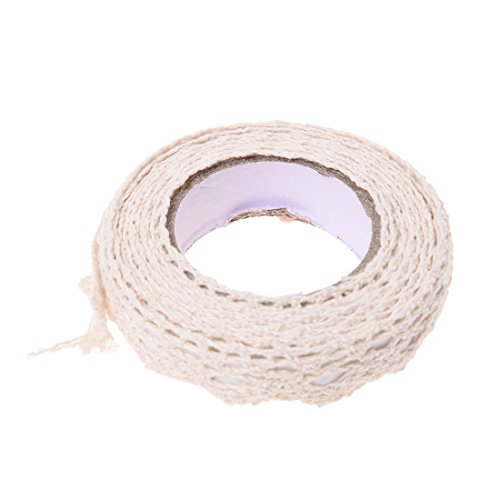 Scalewbin Rollen Band Spitze Dekorative Aufkleber Galon Geschenk Abdeckband Kunsthandwerk Stoff 1.7m beige Baumwolle von Scalewbin