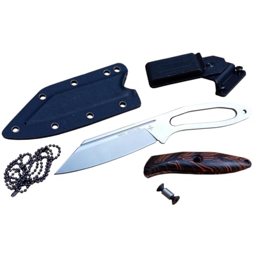 Scandinoff Feststehendes Messer Nordic Protector Vario EDC - Neck&Belt Pack - Nordic Woods | EDC Messer | 42a konform | Outdoormesser | Bushcraftmesser I Survivalmesser | Gürtelmesser & Neckknife von Scandinoff