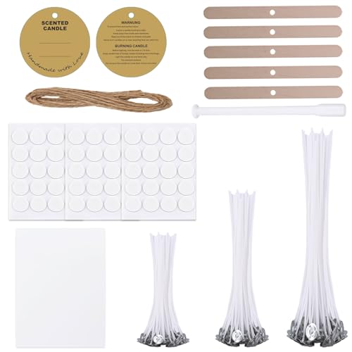 Bolosa 60 Stück Kerzendocht, Kerzendochte für Kerzen, Kerzen Docht Set, Kerzendocht Kaufen, Kerzendochte für Dicke Kerzen, Kerzen Selber Machen Set, Dochte für Kerzen Gießen, Candle Wick(10/15/20cm Y) von Scentoria