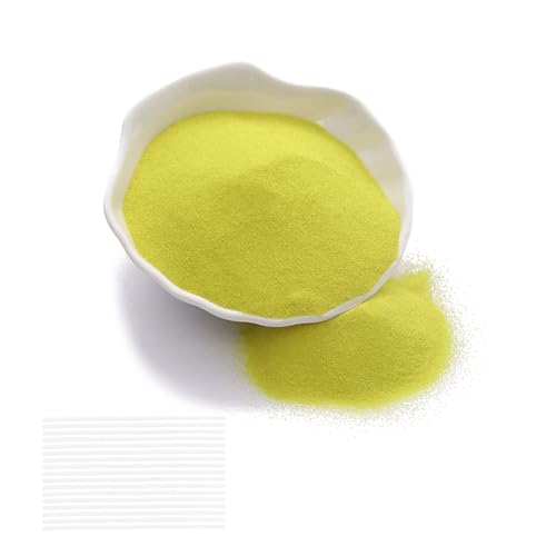 Scentoria Kerzensand 500g, Kerzensand mit Docht, Kerzenwachs Granulat mit 17 Dochte 6 cm, Wachsgranulat für Kerzen, Kerzen Sand, Kerzengranulat für die DIY Kerzenherstellung (Gelb) von Scentoria