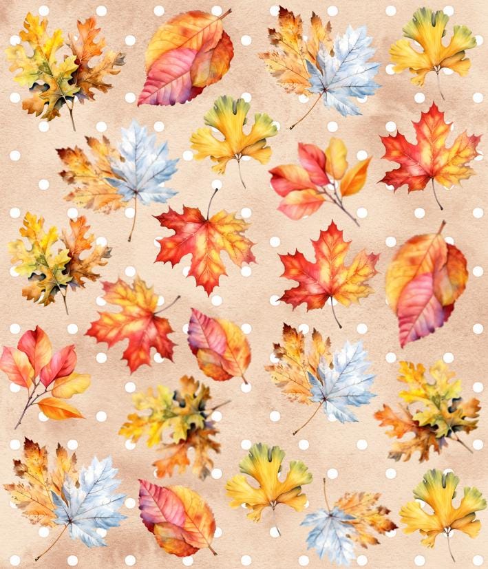 Decal Herbst Nagel Design, Herbstlaub, Ahornblatt, Eichenblatt, Birkenblatt, Sticker Pilze, Natur, Wald von CooleSticker