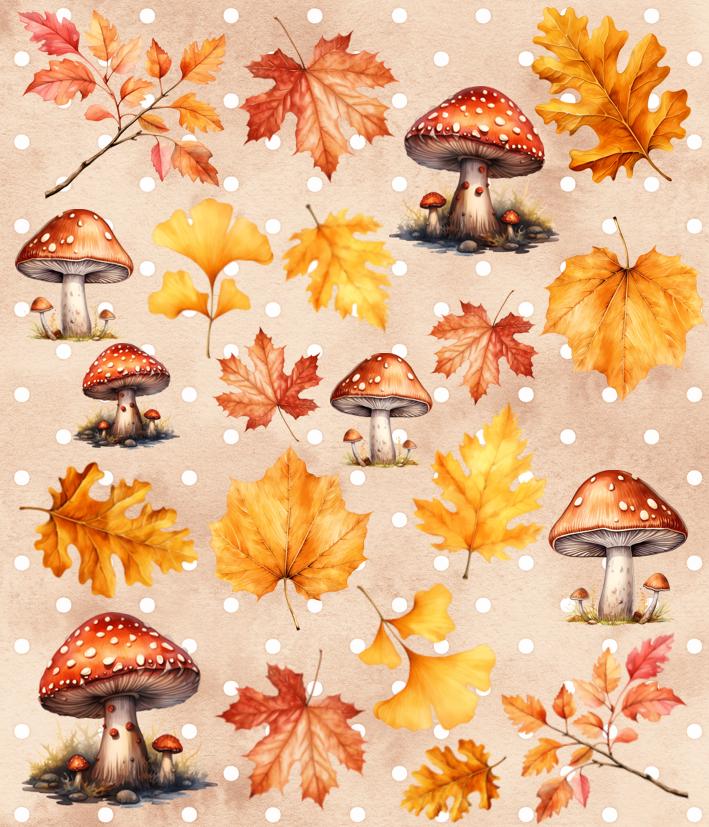 Decal Herbst Nagel Design, Herbstlaub, Ahornblatt, Eichenblatt, Birkenblatt, Sticker Pilze, Natur, Wald von CooleSticker