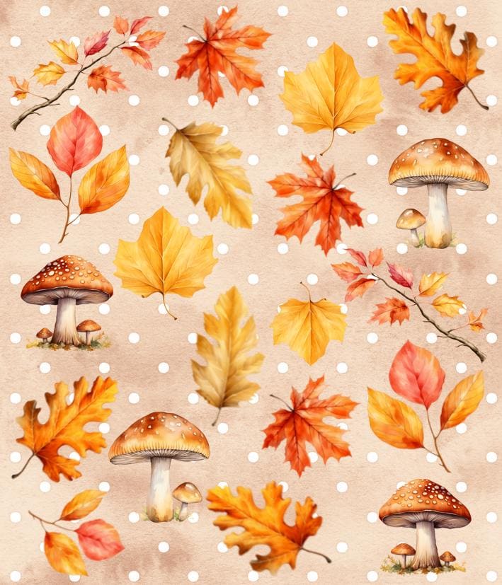 Decal Herbst Nagel Designs, Herbstlaub, Ahornblatt, Eichenblatt, Birkenblatt, Sticker Pilze, Natur, Wald von CooleSticker