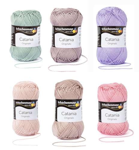 theofeel catania Schachenmayr Catania Wollset Baumwollgarn Wollpaket 2 pastell Wollpaket aus Baumwolle zum Stricken und Häkeln von Schachenmayr Catania