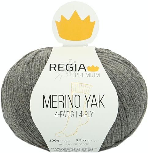 Regia Schachenmayr Premium Merino Yak, 100G Kiesel Handstrickgarne von Regia