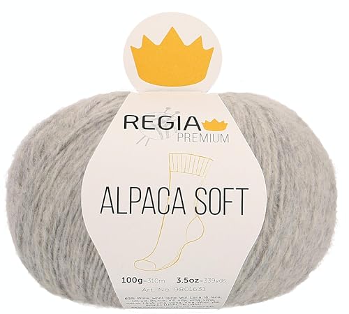 Schachenmayr Regia Premium Alpaca Soft, 100G hellgrau Handstrickgarne von Regia