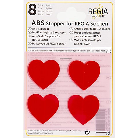 Regia ABS-Sockenstopper "Herzen", rot von Schachenmayr Regia