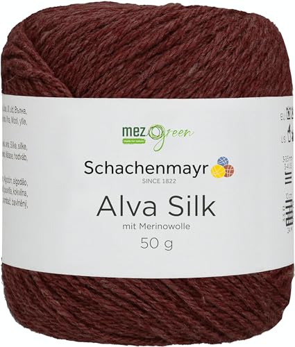 Schachenmayr Alva Silk, 50G Bordeaux Handstrickgarne von Schachenmayr since 1822