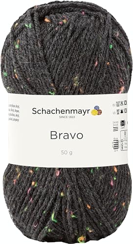 Schachenmayr Bravo, 50G anthrazit neon tweed Handstrickgarne von Schachenmayr since 1822