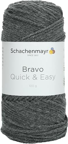 Schachenmayr Bravo Quick&Easy, 100G Mittelgrau meliert Handstrickgarne von Schachenmayr since 1822