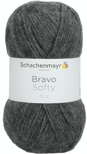 Schachenmayr Bravo Softy, 50G Mittelgrau meliert Handstrickgarne von Schachenmayr since 1822