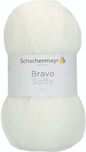 Schachenmayr Bravo Softy, 50G weiß Handstrickgarne von Schachenmayr since 1822