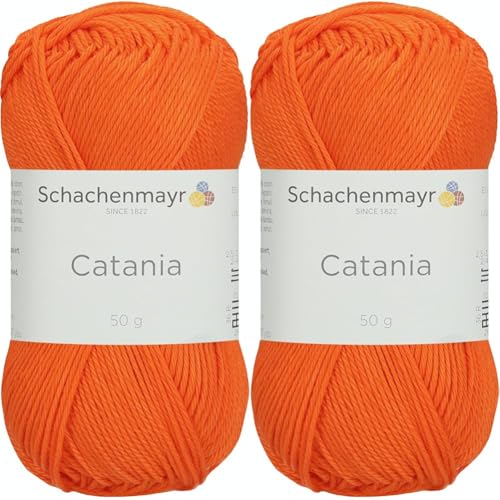 Schachenmayr Catania, 50G neon orange Handstrickgarne (Packung mit 2) von Schachenmayr since 1822