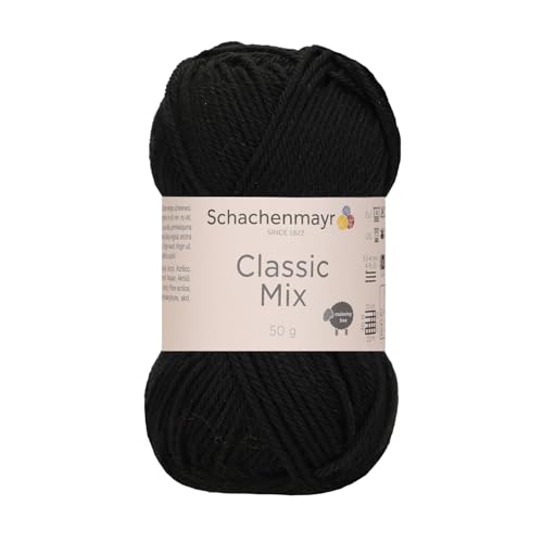 Schachenmayr Classic Mix - Farbe: Black (00099) - 50 g/ca. 120 m Wolle von Schachenmayr since 1822