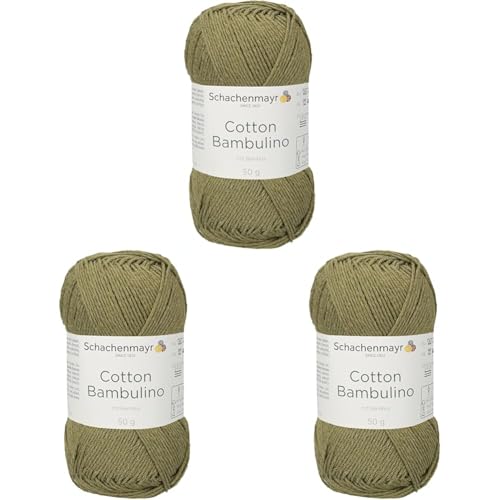 Schachenmayr Cotton Bambulino, 50G Schilf Handstrickgarne (Packung mit 3) von Schachenmayr since 1822