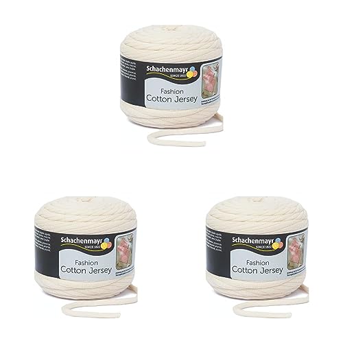 Schachenmayr Cotton Jersey, 100G natur Handstrickgarne (Packung mit 3) von Schachenmayr since 1822