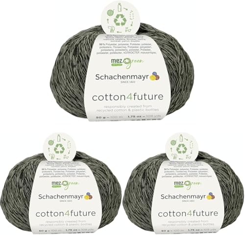 Schachenmayr Cotton4Future, 50G Khaki Handstrickgarne (Packung mit 3) von Schachenmayr since 1822