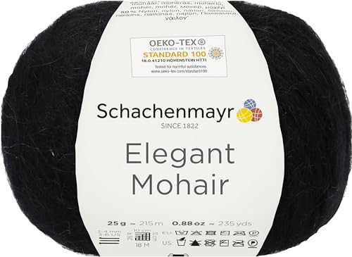 Schachenmayr Elegant Mohair, 25G schwarz Handstrickgarne von Schachenmayr since 1822