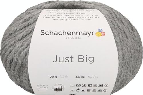 Schachenmayr Just Big, 100G Mittelgrau meliert Handstrickgarne von Schachenmayr since 1822