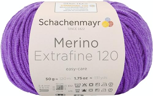 Schachenmayr Merino Extrafine 120 9807552-00147 violett Handstrickgarn, Schurwolle von Schachenmayr since 1822