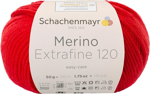 Schachenmayr Merino Extrafine 120 9807552-00130 tomate Handstrickgarn, Schurwolle von Schachenmayr since 1822