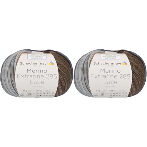 Schachenmayr Merino Extrafine 285 Lace, 50G Stone Handstrickgarne (Packung mit 2) von Schachenmayr since 1822