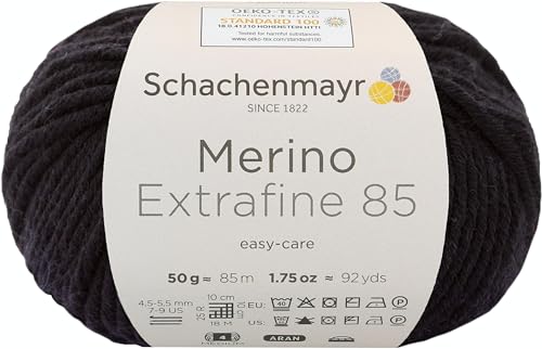 Schachenmayr Merino Extrafine 85, 50G Black Handstrickgarne von Schachenmayr since 1822