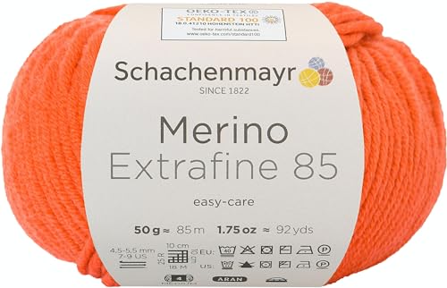 Schachenmayr Merino Extrafine 85 9807554-00225 orange Handstrickgarn, Schurwolle von Schachenmayr since 1822