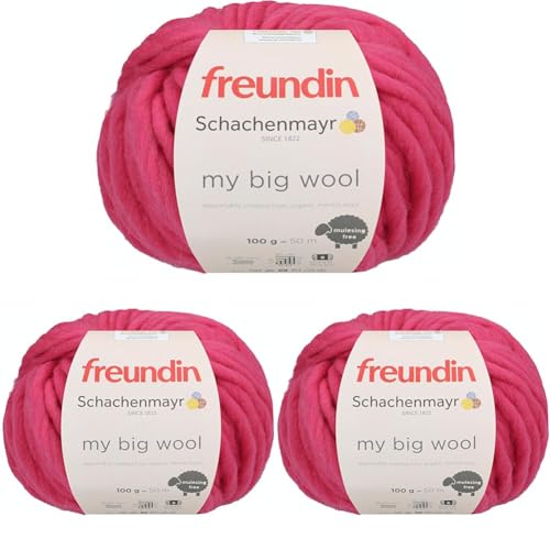 Schachenmayr My Big Wool, 100G Magenta Handstrickgarne (Packung mit 3) von Schachenmayr since 1822