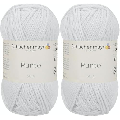 Schachenmayr Punto, 50G weiß Handstrickgarne (Packung mit 2) von Schachenmayr since 1822