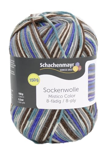 Schachenmayr Sockenwolle 8 fädig, Strumpfwolle bunt, 8fach Sockengarn dick und warm, 150g 300m, Nadelstärke 4 bis 5 mm (2) von Schachenmayr since 1822