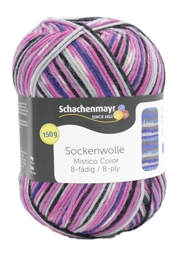 Schachenmayr Sockenwolle 8 fädig, Strumpfwolle bunt, 8fach Sockengarn dick und warm, 150g 300m, Nadelstärke 4 bis 5 mm (3) von Schachenmayr since 1822