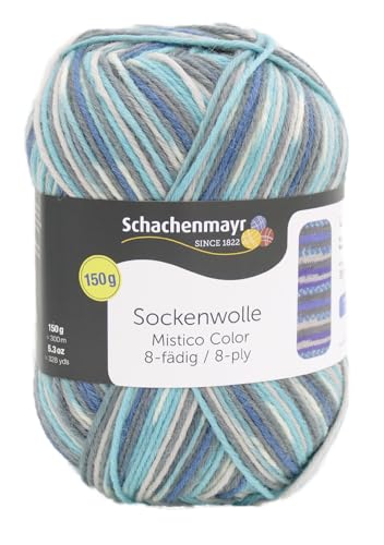 Schachenmayr Sockenwolle 8 fädig, Strumpfwolle bunt, 8fach Sockengarn dick und warm, 150g 300m, Nadelstärke 4 bis 5 mm (4) von Schachenmayr since 1822